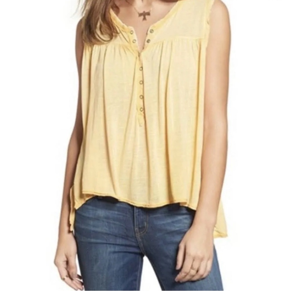 We The Free Henley Tank Yellow